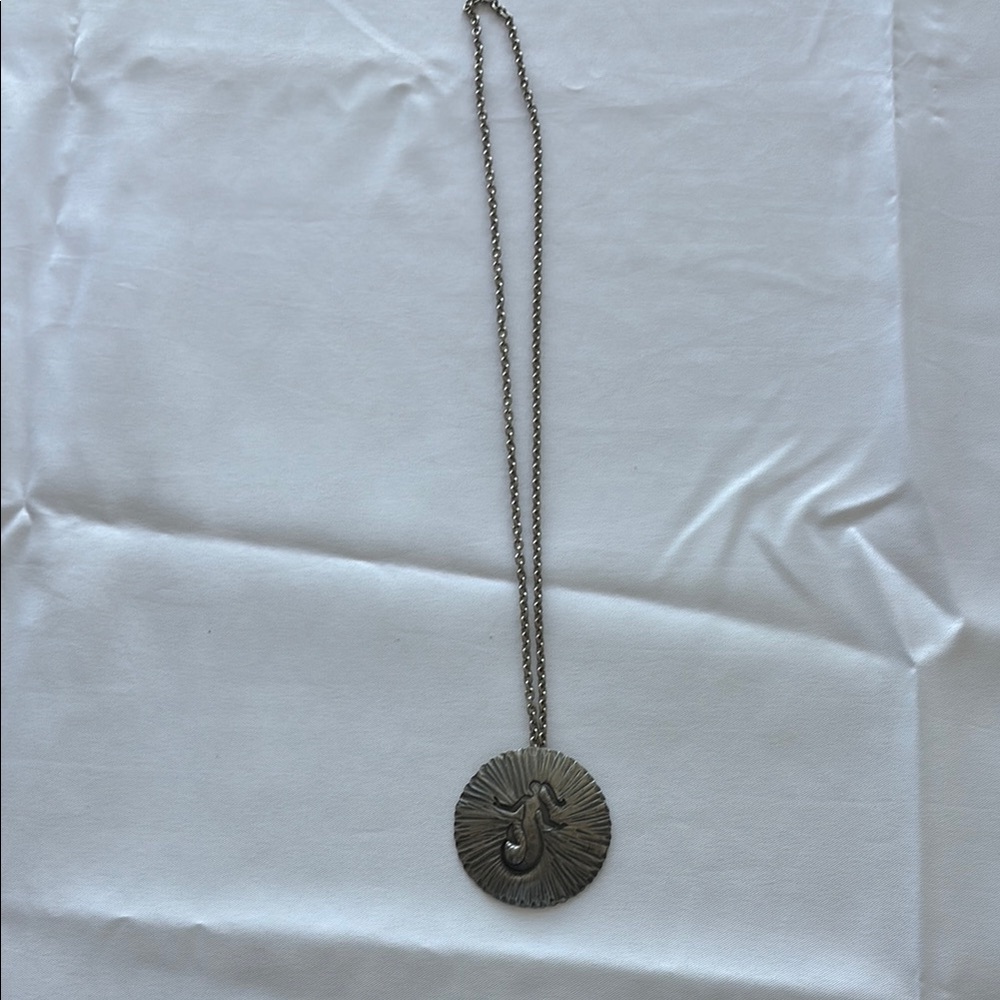 Vintage Kjeld Hanson Pewter Copenhgen Merm Pendant Necklace.